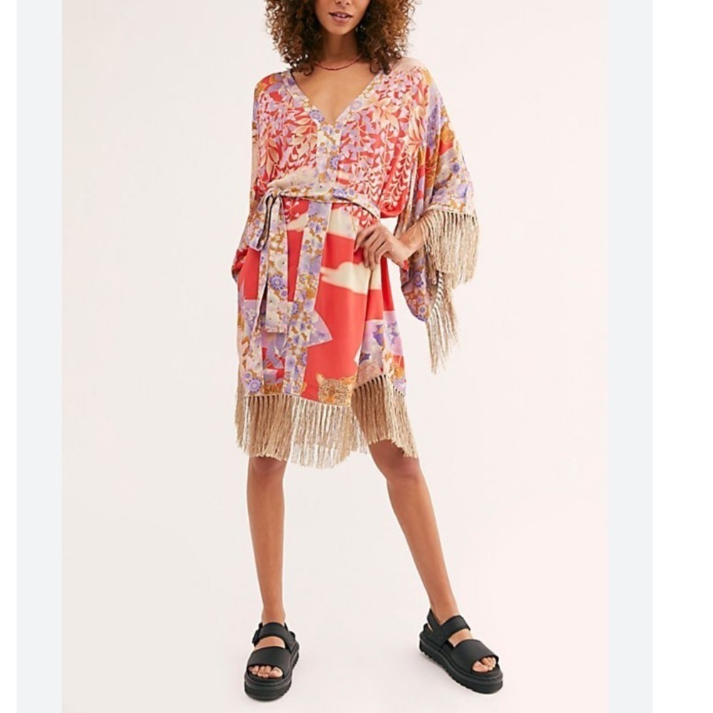 Spell the Gypsy Collective Willow tassel Kimono Sleeves dress Size Small